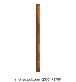 Single wooden log standing up, forest element in cartoon style