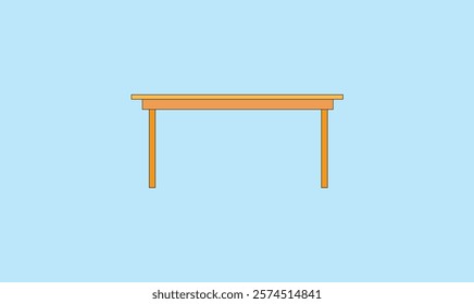 Single wooden table vector illustration for use.