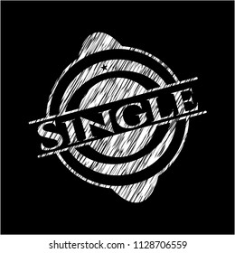 Single written with chalkboard texture