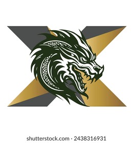 Single X Dragon Logo Warrior designs