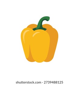 Single yellow bell pepper illustration, cooking school poster, stuffed pepper workshop session, knife skills class, ingredient spotlight signage, produce label