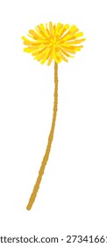Vetor de flor de dente-de-leão amarelo único