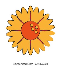 single yellow flower icon image 