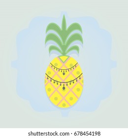 Single yellow pineapple emblem with some accessories
