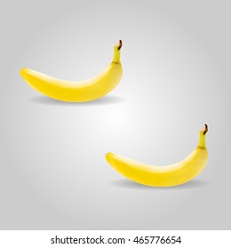Single yellow spotless banana with an accurate low and high resolution triangle mesh realistic vector eps10