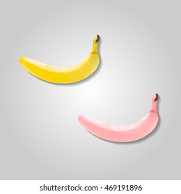 Single yellow spotless banana with an accurate low resolution flat triangle polygon vector eps10