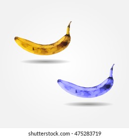 Single yellow spotless banana with an accurate high resolution flat triangle polygon vector eps10