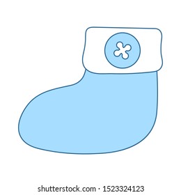Single_flat_template_title. Thin Line With Blue Fill Design. Vector Illustration.