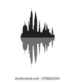 single-color building logo or icon