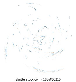 Single-colored, monochrome twirl, swirl. Shape with rotation, spin, spiral distortion. Helix, volute and twine design element