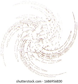 Single-colored, monochrome twirl, swirl. Shape with rotation, spin, spiral distortion. Helix, volute and twine design element
