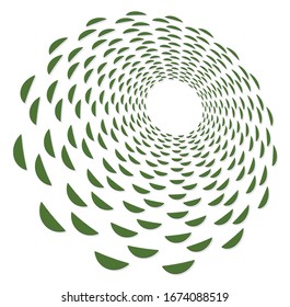 Single-colored,monochrome twirl, swirl. Shape with rotation, spin, spiral distortion. Helix, volute and twine design element