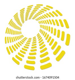 Single-colored,monochrome twirl, swirl. Shape with rotation, spin, spiral distortion. Helix, volute and twine design element
