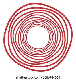 Single-colored,monochrome twirl, swirl. Shape with rotation, spin, spiral distortion. Helix, volute and twine design element