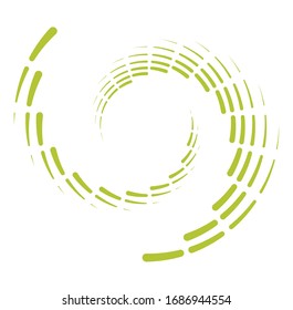 Single-colored,monochrome twirl, swirl. Shape with rotation, spin, spiral distortion. Helix, volute and twine design element