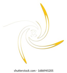 Single-colored,monochrome twirl, swirl. Shape with rotation, spin, spiral distortion. Helix, volute and twine design element