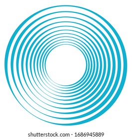 Single-colored,monochrome twirl, swirl. Shape with rotation, spin, spiral distortion. Helix, volute and twine design element