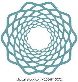 Single-colored,monochrome twirl, swirl. Shape with rotation, spin, spiral distortion. Helix, volute and twine design element