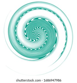Single-colored,monochrome twirl, swirl. Shape with rotation, spin, spiral distortion. Helix, volute and twine design element