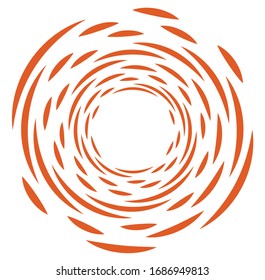 Single-colored,monochrome twirl, swirl. Shape with rotation, spin, spiral distortion. Helix, volute and twine design element