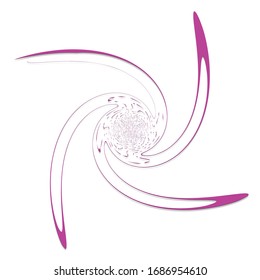 Single-colored,monochrome twirl, swirl. Shape with rotation, spin, spiral distortion. Helix, volute and twine design element