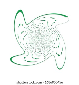 Single-colored,monochrome twirl, swirl. Shape with rotation, spin, spiral distortion. Helix, volute and twine design element