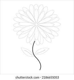 Singlee flower line icon vector design template and illustration with editable stroke
