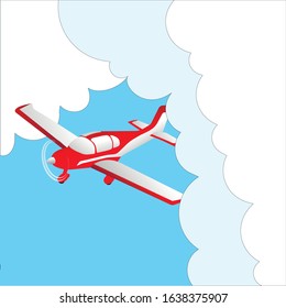 single-engine red plane airplane flying