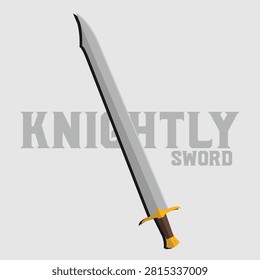 Single-Handed Medieval Knightly Sword Vector Illustration