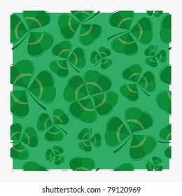 Single-layered clover repeat pattern with central four leaf clover