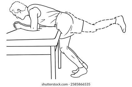 Single-Leg Glute Kickback Exercise: Male Fitness Workout Illustration for Strength Training