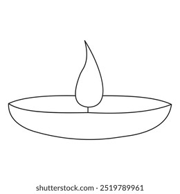 Diseño de Ilustración vectorial de lámpara Diwali de arte de una sola línea