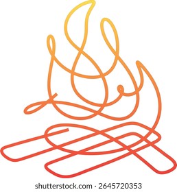 SINGLE-LINE BONFIRE FOR JUNE FESTIVAL