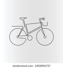 Single-line continuous bicycle drawing vector art and one-line outline bicycle illustration