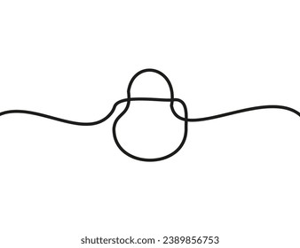A single-line drawing of a lock. Continuous line padlock icon. One line icon.