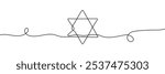 A single-line drawing of a star of David. Continuous line israel star icon. One line icon.