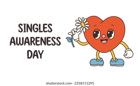 Singles Awareness Day vector, hand drawn isolated, funny valentines typography for t-shirt, poster, sticker and card