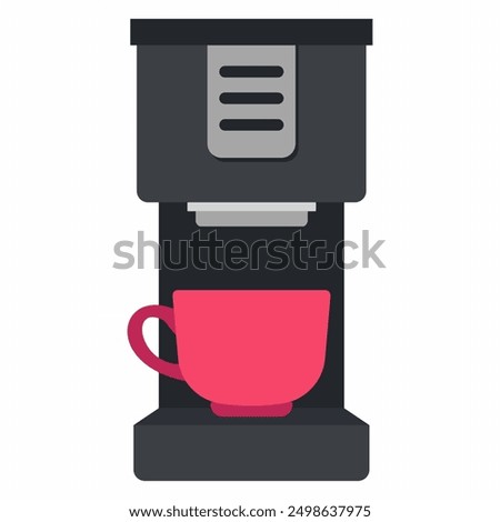 Single-serve coffee machine vector cartoon illustration isolated on a white background.