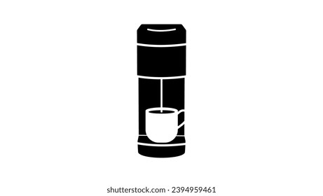 Single-Serve Coffee Maker, black isolated silhouette