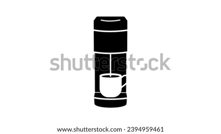 Single-Serve Coffee Maker, black isolated silhouette