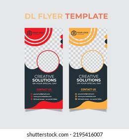 Single-sided DL Flyer design. Brochure or Flyer template. Layout with modern elements and photo space .