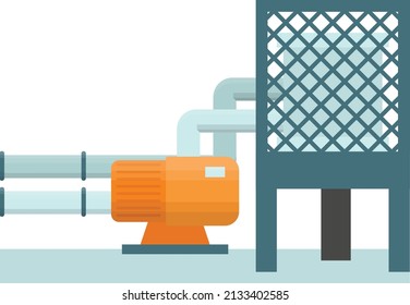 Single-stage radial-flow pump with membrane Concept vector icon design, Water Treatment and Purification Plant symbol, Environment Friendly Industry Sign, Desalination Biotechnology stock illustration