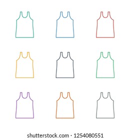singlet icon white background. Editable line singlet icon from clothes. Trendy singlet icon for web and mobile.