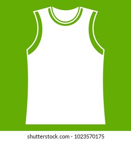 Singlet icon white isolated on green background. Vector illustration
