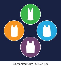 singlet icons set. Set of 4 singlet filled icons such as 