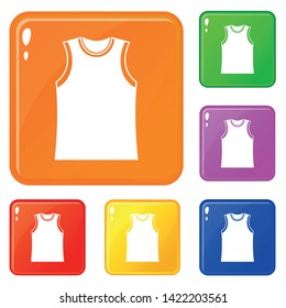 Singlet icons set collection vector 6 color isolated on white background