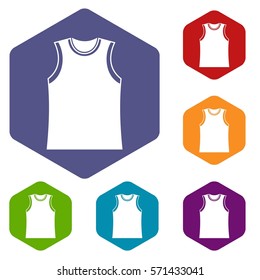 Singlet icons set rhombus in different colors isolated on white background