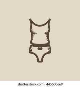 Singlet and panties vector sketch icon isolated on background. Hand drawn Singlet and panties icon. Singlet and panties sketch icon for infographic, website or app.
