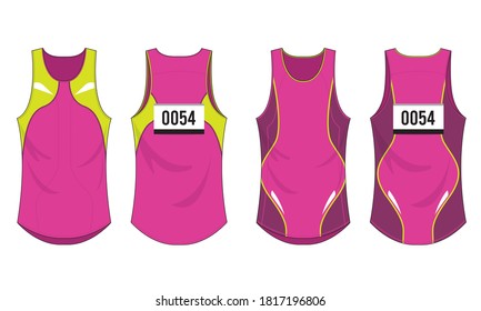 Singlet running sports design vector template