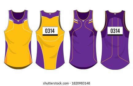 Singlet running sports design vector template